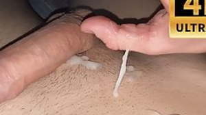 Cum Flows Out Of A Big Uncut Cock In Slow Motion!
