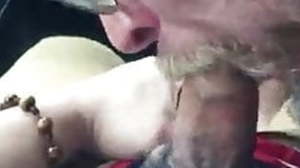 Mature suck young guy in car