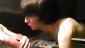 Dickblowing goth teenage plays with his ass fuck