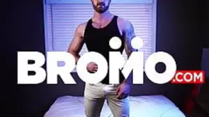 Hairy muscular guy takes a big hard cock in