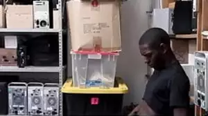 Thieving ebony twink punished with rawpounding and