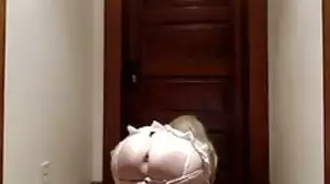 Slutty CD Sissy Pulls Down Panties and Fucks Dildo