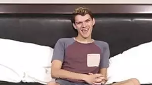 Skinny twink Max Rose jerks off solo during an