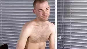 Young UK gay man plays with his balls while