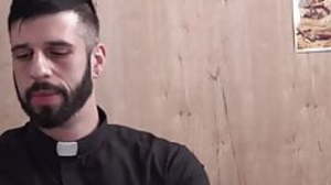 Religious daddy teases twink with dildo and fucks