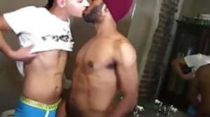 Ebony gay rides huge dig up while masturbating and