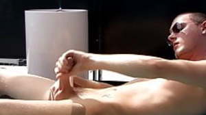 Amateur Adam W jerking off while enjoying magazine