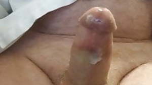 Jacking off cumshot in the office close up