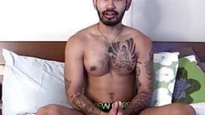 Asian guy with tats fucks white guy in hardcore