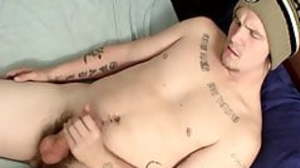 Horny dude Lex shows his big cock and jerks off