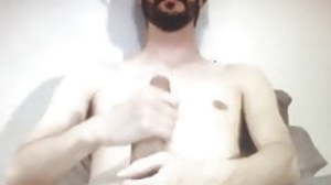 Big dick bearded daddy edging huge thick cock