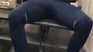 horny Twink rubs his bulge all round public
