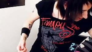 Inked emo tugs on his big dick and fucks toys for