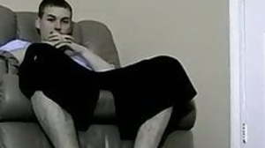 Young amateur shows gone his large dick and