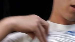Gaunt twink Jackson Miller uses toys on ass while