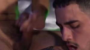 Tattooed Latino receives gungy facial after deep