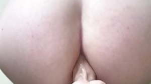 Femboy rides dildo reverse cowgirl close close by