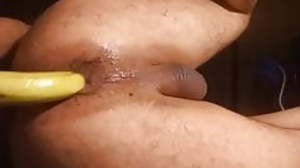 Fucking my ass with a banana