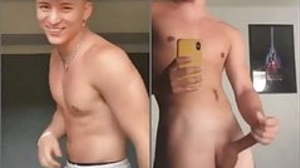 Hot shorn Tony jerking