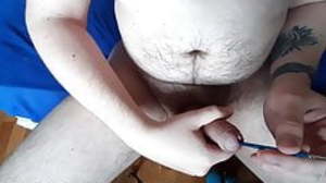 Cock sounding first time with a brush, promo
