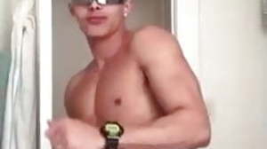 hot young muscular guy dancing