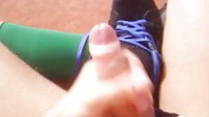 Twink jerking in sneaker