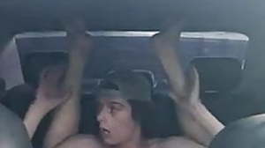 twink selfsucks & JO in car