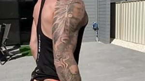 muscular man does sports and sexy make a clean