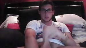 Young Canadian sponger cums first of all his belly