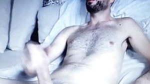 Huge cock bearded dude loves edging his massive