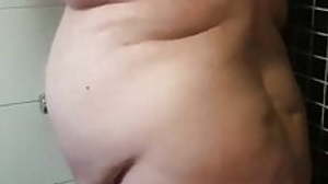 silverchubby grandpa in shower