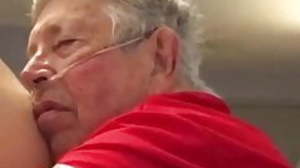 chubby grandpa plays with ass