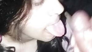 CD sucking off and taking facial from thick cock.
