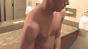 Bathroom masturbation shenanigans anent young pale