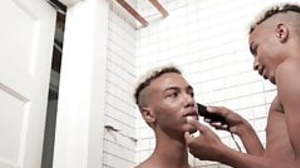 Gorgeous young ebony gays jerking off big cocks