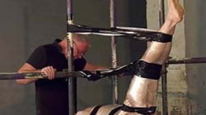 BDSM twink Avery Munroe blindfolded and