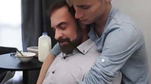 Handsome daddy seduced apart from cute stepson