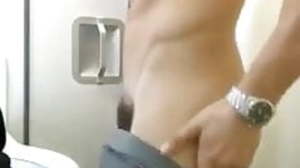 Muscle Boy Masturbates in Bathroom