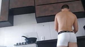 cooking a proper brazilian steak - in his undies