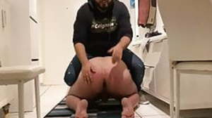 chubby slave castigating