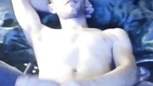 Hot sexy young guy edges his huge hung beamy cock