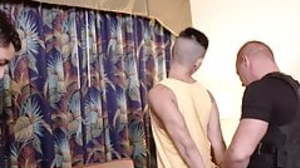 Gorgeous twink Aaron Perez hard fucked by cop