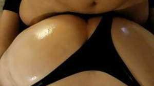 Oiled Thong Daddy Cumshot