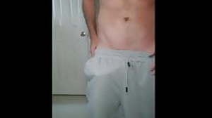 BIG Cock tease reveal sweatpants