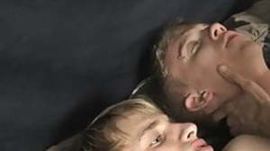 Horny twinks tied pencil-mark dildo ride herd on