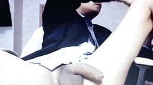 Young in suit and society edges his big dick