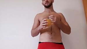 Hot amateur guy stripping smoking