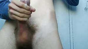 Russian guy hairy cock cumshot