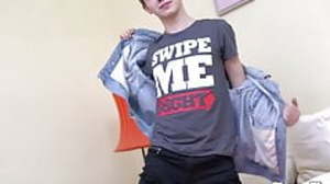 Pierced twink Mihail Filyakov jerking off big