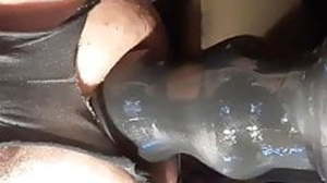 Sissy cunt fuckin 3knobs dildo